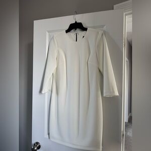Chic Long Sleeve White Dress